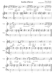 Je voudrais du soleil vertdes dentelles et des théièresdes photos de bord de merdans mon jardin d'hiver. Henri Salvador Jardin D Hiver Sheet Music For Piano Vocals Solo Musescore Com