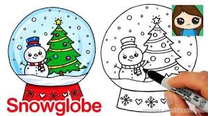How To Draw A Christmas Snow Globe Cute And Easy Youtube Easy Christmas Drawings Xmas Drawing Globe Drawing