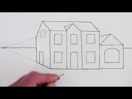 How To Draw A Simple House In One Point Perspective Narrated Drawing Perspective Art Perspective Drawing 1 Point Perspective