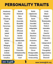 Personality Traits 160 English Adjectives That Describe Personality Love English English Adjectives Personality Traits List Personality Adjectives
