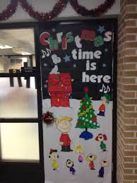 Charlie Brown Christmas Door Took A While But I Love It Christmas Door Decorating Contest Classroom Christmas Decorations Door Decorating Contest