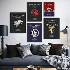 Game Of Thrones A4 Vintage Wall Art Canvas Game Of Thrones Decor Customized Canvas Art Game Of Thrones Canvas