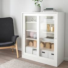 Syvde Cabinet With Glass Doors White Ikea In 2020 Glass Cabinet Doors Ikea Glass Door