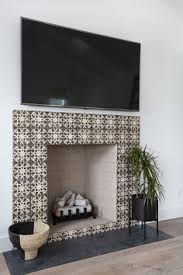Fireplace With Tile Surround But No Mantel Amber Interiors Home Fireplace Home Decor