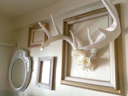 Mounted Deer Antlers Mirror Flowers Frames Unique Vintage Wall Decor 5pcs Ebay Creative Wall Decor Horns Decor Deer Antler Decor