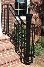 Exterior Small Black Metal Exterior Stairs For Porch With Round End Caps Carved Wrought Iron Stairs Bal Exterior Handrail Exterior Stairs Iron Stair Balusters