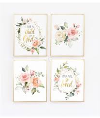 I Am A Child Of God Wall Print Baby Girl Boho Floral Nursery Decor Floral Wall Art Christian Nursery Scripture Wall Art Bible Verse Floral Nursery Floral Wall Art Baby Girl