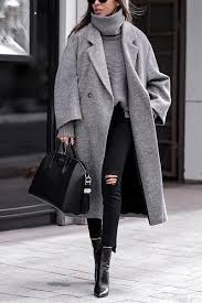 Women S Vintage Pure Color Turndown Collar Decorative Button Overcoat Streettide Grey Coat Outfit Grey Coat Cool Outfits