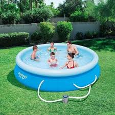 Bestway 12 X 30 Fast Set Inflatable Above Ground Swimming Pool W Filter Pump Above Ground Swimming Pools Inflatable Swimming Pool Pool Accessories