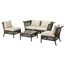 Kungsholmen 4er Sitzgruppe Aussen Schwarzbraun Beige Hallo Beige Ikea Lounge Mobel Sitzgruppe Ikea Outdoor