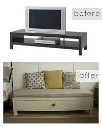 Ikea Hack Upcycled Tv Stand To Storage Bench Ikea Tv Stand Diy Furniture Hacks Ikea Tv
