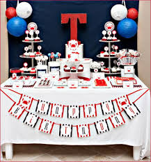 This Could Easily Be Turned Into A Texas Rangers Party Instead Of A Crab Party Crab Party Nautical Birthday Party Party