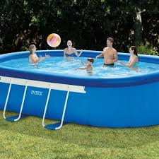 Above Ground Swimming Pool Oval Frame Filter Pump Ladder Cover Set Stand Alone Intex Inflatable Swimming Pool Plastic Swimming Pool Swimming Pools
