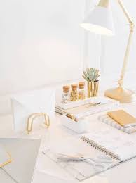 White Gold Desk White Office Decor Work Office Decor Gold Office Decor