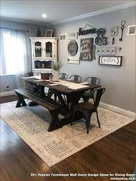 50 Popular Farmhouse Wall Decor Design Ideas For Dining Room 3 In 2020 Farmhouse Dining Rooms Decor Farm House Living Room Dining Room Walls