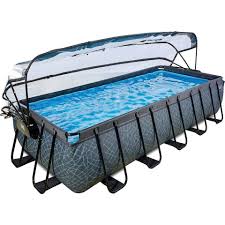 Exit Frame Pool 5 4x2 5x1m Mit Sonnendach Grau Fur 959 99 Altersempfehlung Ab 4 Jahren Bei Otto Diy Swimming Pool Homemade Swimming Pools Rectangle Pool