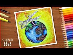 How To Draw World Population Day Poster Chart Drawing For School Students Very Easy Step Poster Drawing Save Environment Poster Drawing Poster On Pollution
