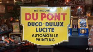 1950 S Double Sided Du Pont Automotive Paint Metal Sign For Sale 650 Automotive Paint Metal Signs Metallic Paint