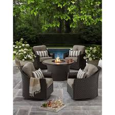 Member S Mark Agio Heritage 5 Piece Outdoor Fire Pit Chat Set With Sunbrella Fabric Sam S Club Patio Decor Outdoor Fire Pit Best Outdoor Furniture