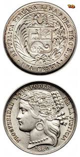 N T Pais Peru Serie 1879 1880 Monedas Provisionales Peseta Peruana Codigo De Catalogo Monedas Del Mundo Km200 2 Fecha Rare Coins Old Coins World Coins