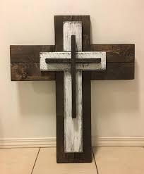 Rustic Wooden Cross Wall Decor Christian Cross 3 Layer Cross Wall Decor Crosses Decor Wooden Cross