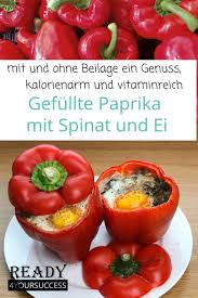 Gefullte Paprika Mit Spinat Und Ei Rezept Spinat Gefullte Paprika Rezepte