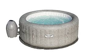 Bestway Spa Gonflable Rond Motif Rotin Gris 6 Personnes Diametre 196 M Bestway Rattan Palm Springs