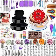 Amazon Com Tonvvd Cake Decorating Supplies 391 Pcs Baking Supplies Cake Decorating Kit For Beginne In 2021 Cake Pan Set Cake Decorating Kits Cake Decorating Supplies