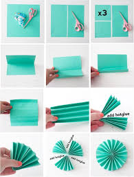 Folding Paper Fans Be Crafty I Want A Bunch Of These In Various Colors And Sizes For The Girls Room Paper Flowers Paper Decorations Paper Crafts