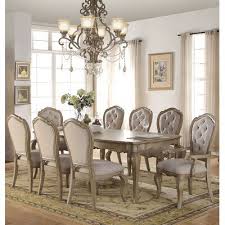 One Allium Way Maxen 9 Piece Extendable Dining Set Wayfair Taupe Dining Room Dining Room Sets Dining Table