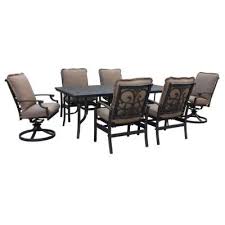 Thomasville Messina Canvas Cocoa Dining Set Of 7 Pieces Fg Mn7pcds Cc At The Patio Furniture Dining Set Outdoor Furniture Sets Patio Dining Set