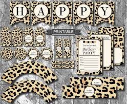 Diy Leopard Print Cheetah Print Birthday Party Decorations Package Digital Printable Pdfs Instant Download Birthday Banner With Numbers Animal Print Birthday Leopard Print Party Cheetah Birthday Party