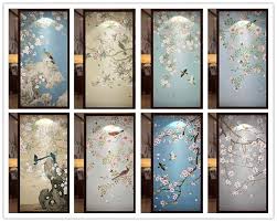 Custom Size Window Film For Glass Door Wardrobe Home Decor Opaque Frosted Static Cling Birds Window Glass Design Stained Glass Window Film Glass Film Design