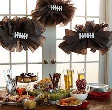 20 Diy Football Decorations For A Tailgate Tablescape Coupons Com Football Party Decorations Football Decorations Diy Football Party