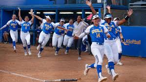 Ucla players players celebrate after defeating oklahoma in the ncaa softball women's college world series in oklahoma city, tuesday, june 4, 2019. Ucla S Softball Team Hopes The Process Pays Off At Women S College World Series Los Angeles Times