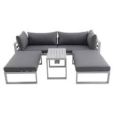 Sunfun Hannah Loungemobel Set 5 Tlg Metall Grau Bauhaus Lounge Mobel Lounge Gartenmobel Outdoor Lounge Mobel