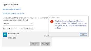 Removing Kaspersky Free Antivirus Fails Super User