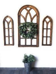 X Large Sunset Grove Set Of 3 Wooden Wall Window Arch Etsy In 2020 Rustic Accents Decor Arched Wall Decor Wall Mirror Decor Living Room