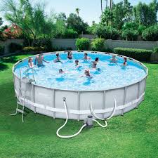 Bestway 22 X 52 Round Power Steela Frame Pool Set Best Above Ground Pool Above Ground Swimming Pools Swimming Pools