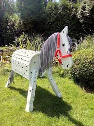 Holzpferd Holzpony 70cm Stockm Weiss Mit Schw Punkten Inkl Zubehor Neu Spielzeug Holzspielzeug Holzpferd Holzpferd Garten Holzpferd Voltigierpferd