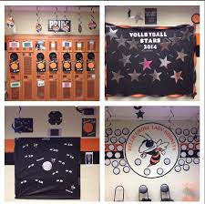 Decorating The Varsity Volleyball Locker Room Volleyball Stars Theme Locker Room Decorations Volleyball Locker Locker Decorations