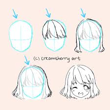 Tutorial Anime Hair And How To Draw Drawing Hair Tutorial Manga Drawing Tutorials How To Draw Anime Hair