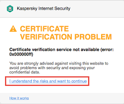 Website Certificate Problem Detected By Kaspersky Internet Security For Mac And Kaspersky Security Cloud For Mac