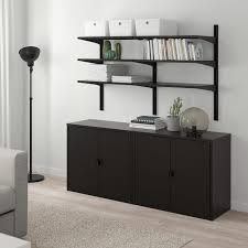 Algot Bror Regal Mit Schrank Schwarz In 2020 Ikea Algot Schrank Schwarz Ikea Regal