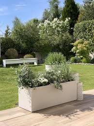 Pflanzkubel Blumenkasten Fiberzement Mikano Creme Pflanzen Pflanzkubel Garten