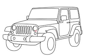 How To Draw A Jeep Step By Step Simple Wrangler Easy Car Drawing Kids Jeep Drawing Car Drawing Pencil