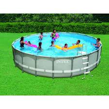 Intex 20 X 48 Round Ultra Frame Pool Set With 1 500 Gal Filter Pump Above Ground Swimming Pools Swimming Pools Round Pool