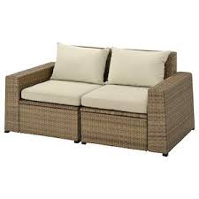 Solleron 2 Seat Modular Sofa Outdoor Brown Hallo Beige 161x82x82 Cm In 2020 Modular Sofa Outdoor Seat Cushions Ikea
