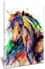 Why Choose Us High Quality Full High Definition Canvas Print Which Will Stand Out In Any Room Large Hand Stre Watercolor Horse Horse Painting Horse Artwork