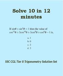 Ssc Cgl Tier 2 Solution Set 12 Trigonometry3 Questions Solutions This Or That Questions Trigonometry Studying Math
